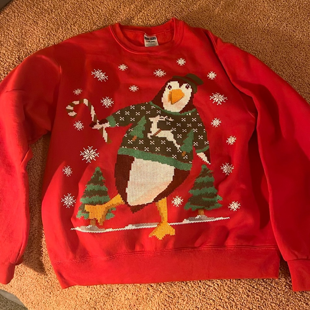 Penguin, ugly sweater-S